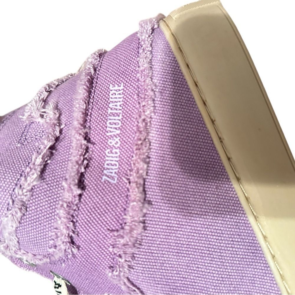 Zadig and Voltaire High Flash Canvas Boomerang Purple High Top Sneakers| Size 40 - Picture 7 of 15